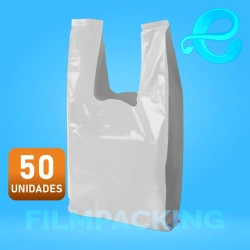 Bolsa Camiseta PEBD Blanca 45x50x50 / Fuelle 7cm