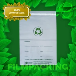 Bolsa Courier Compostable 44x70 +4 cm impreso datos ambos lados