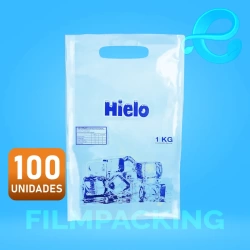 Bolsas Para Hielo 22x35x80 Impreso Generico